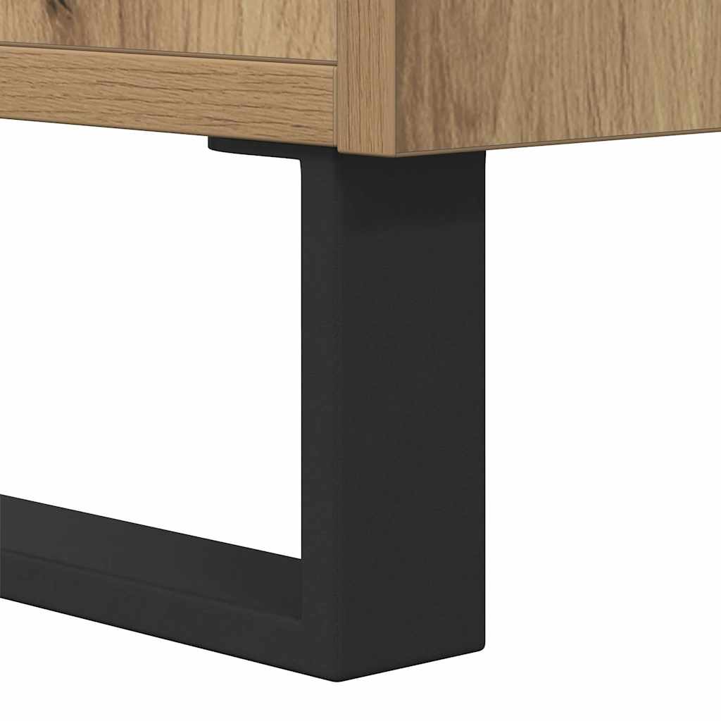 Table basse chêne artisanal 90x50x36,5 cm bois d'ingénierie - XIOS