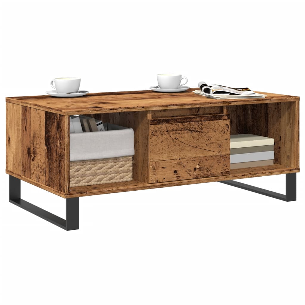 Table basse vieux bois 90x50x36,5 cm bois d'ingénierie - XIOS