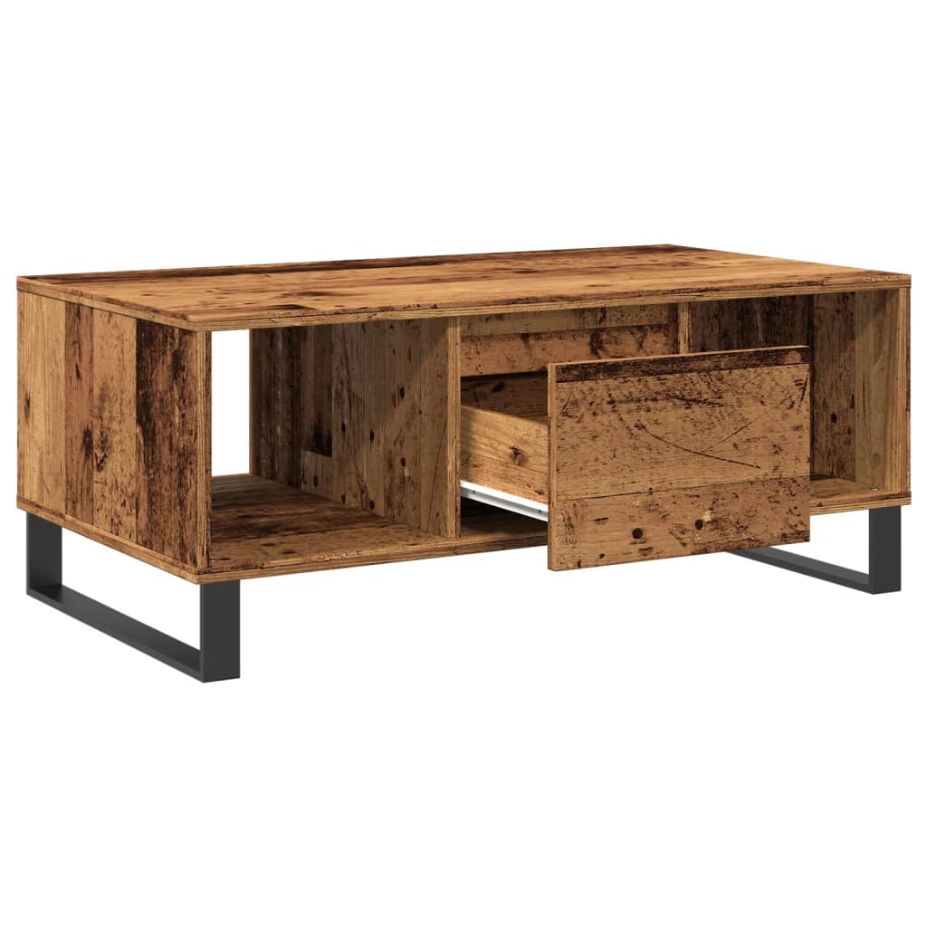 Table basse vieux bois 90x50x36,5 cm bois d'ingénierie - XIOS