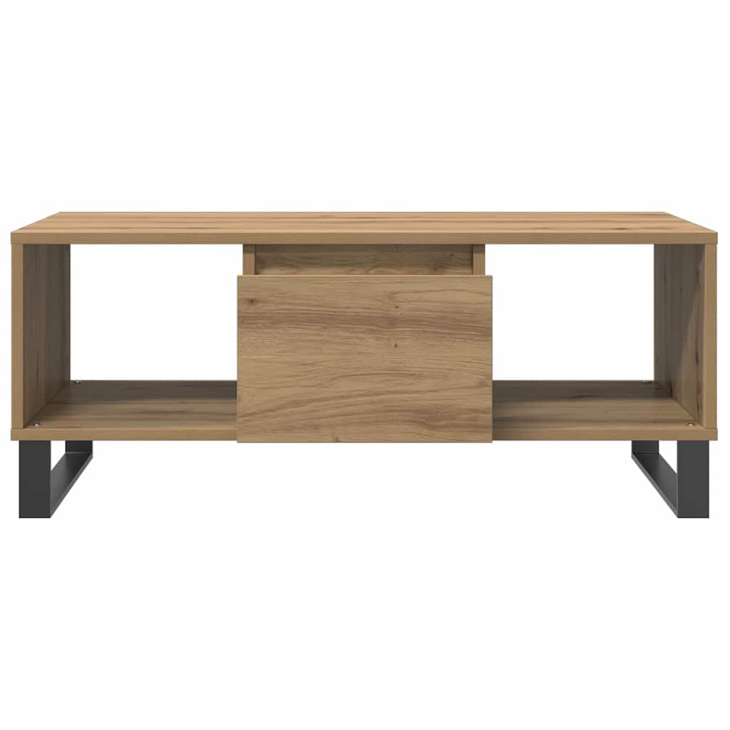 Table basse chêne artisanal 90x50x36,5 cm bois d'ingénierie - XIOS