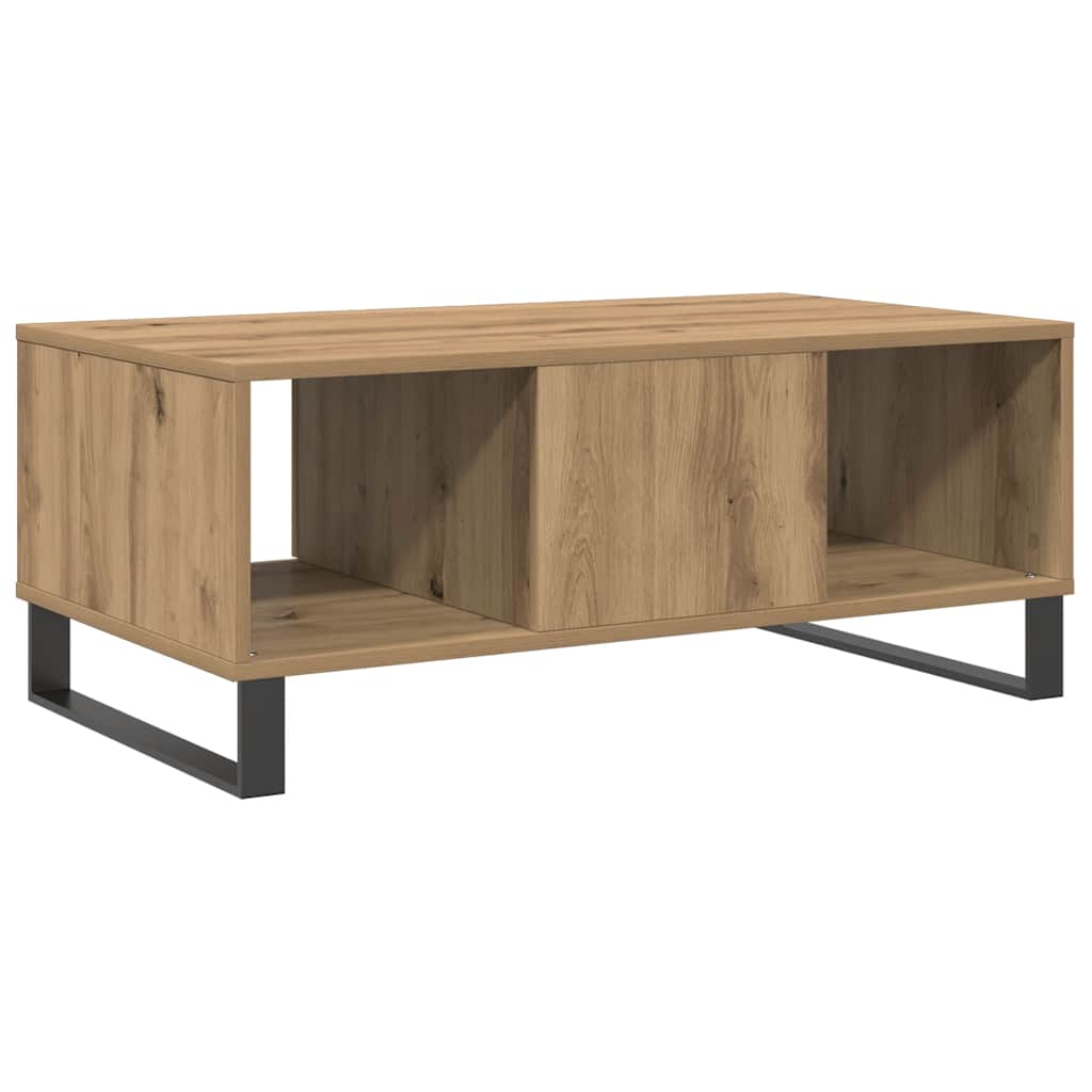 Table basse chêne artisanal 90x50x36,5 cm bois d'ingénierie - XIOS