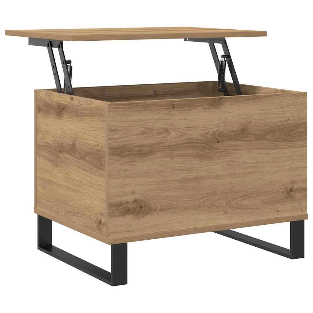 Table basse chêne artisanal 60x44,5x45 cm bois d'ingénierie - XIOS