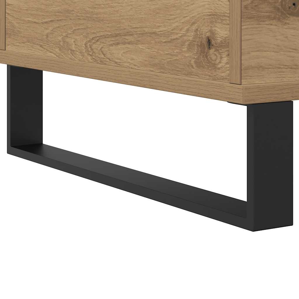Table basse chêne artisanal 60x44,5x45 cm bois d'ingénierie - XIOS