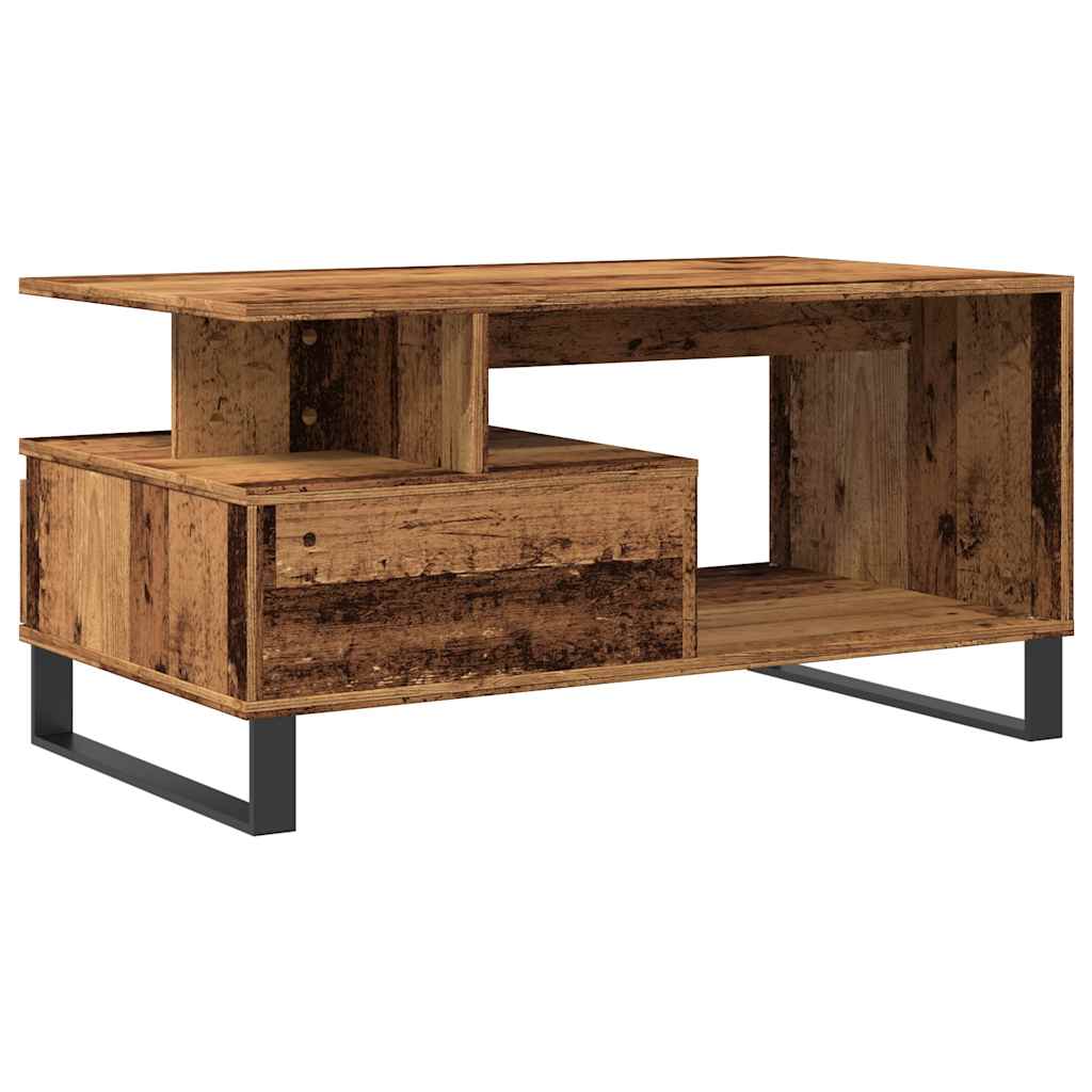 Table basse vieux bois 90x49x45 cm bois d'ingénierie - XIOS