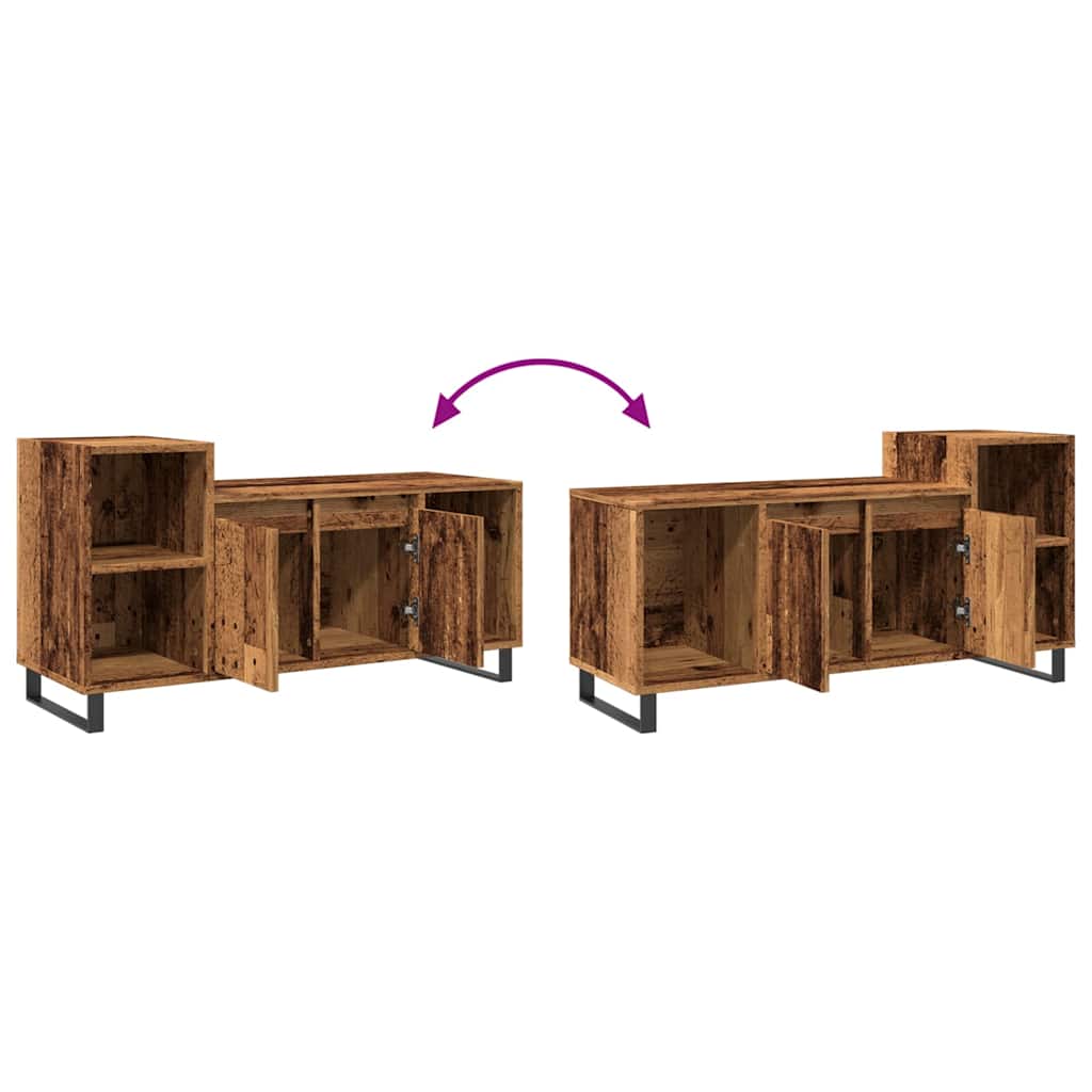 Meuble TV vieux bois 100x35x55 cm bois d'ingénierie - XIOS