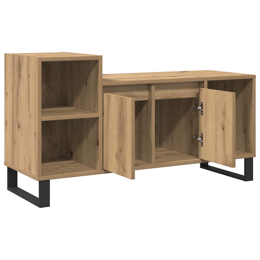 Meuble TV chêne artisanal 100x35x55 cm bois d'ingénierie - XIOS