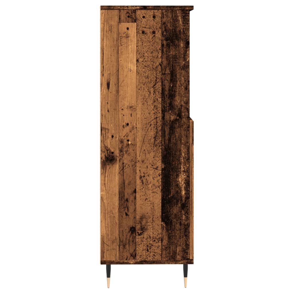 Buffet haut vieux bois 60x36x110 cm bois d'ingénierie - XIOS