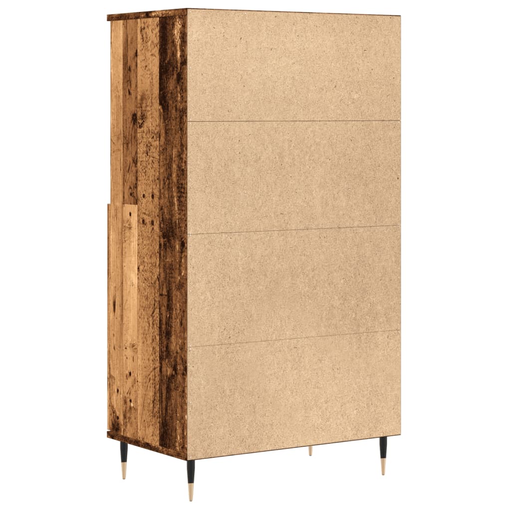 Buffet haut vieux bois 60x36x110 cm bois d'ingénierie - XIOS