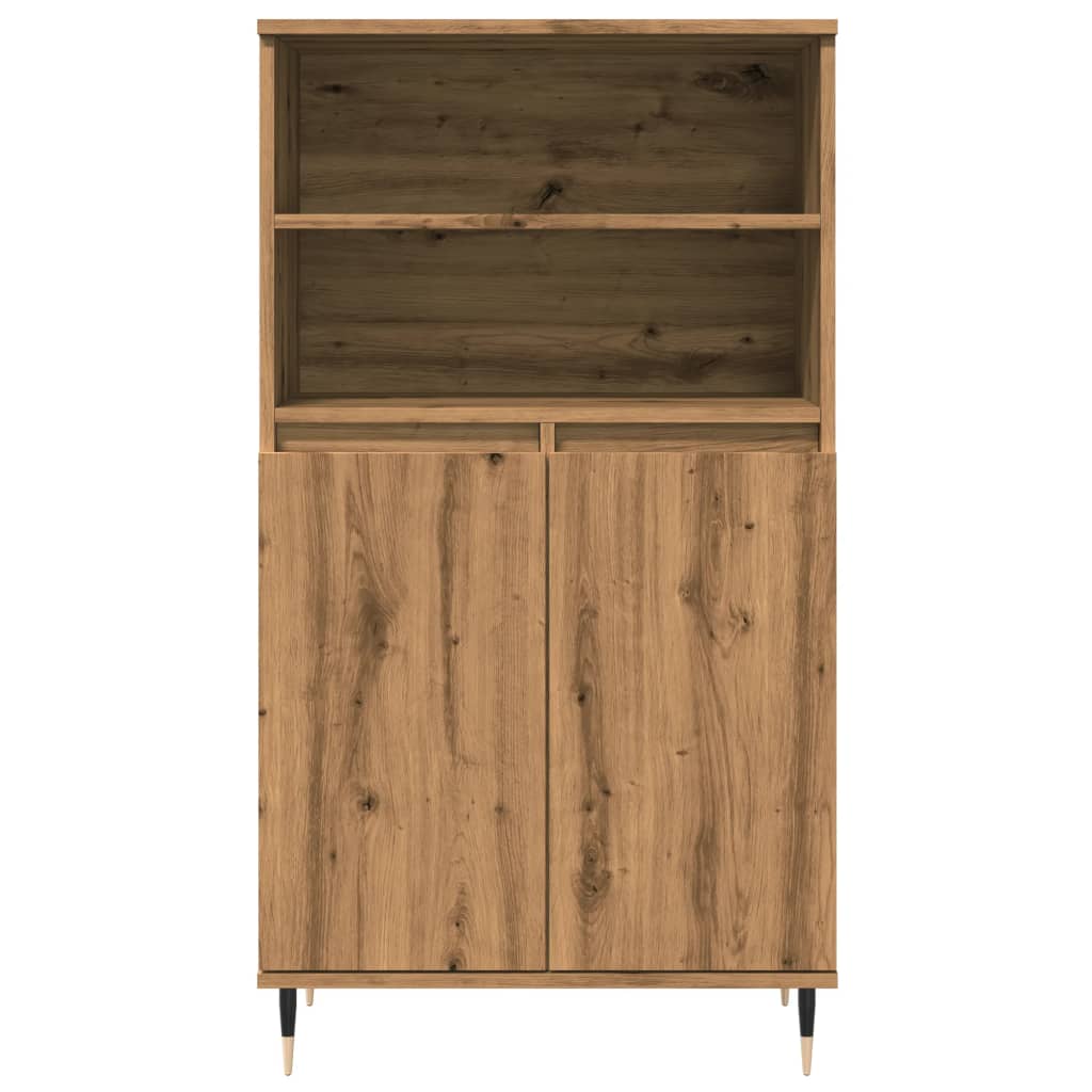 Buffet haut chêne artisanal 60x36x110 cm bois d'ingénierie
