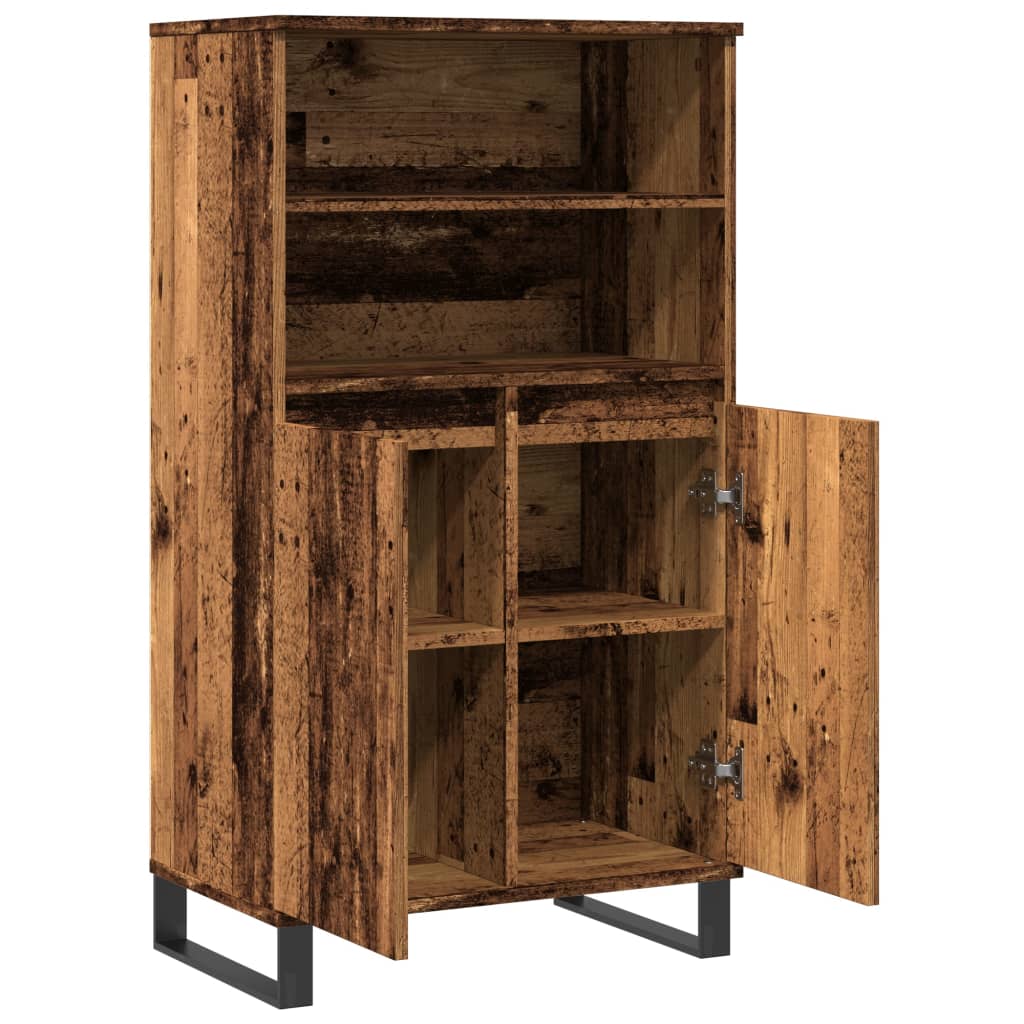 Buffet haut vieux bois 60x36x110 cm bois d'ingénierie - XIOS