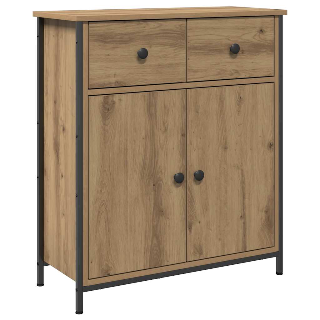Buffet chêne artisanal 70x30x80 cm bois d'ingénierie - XIOS
