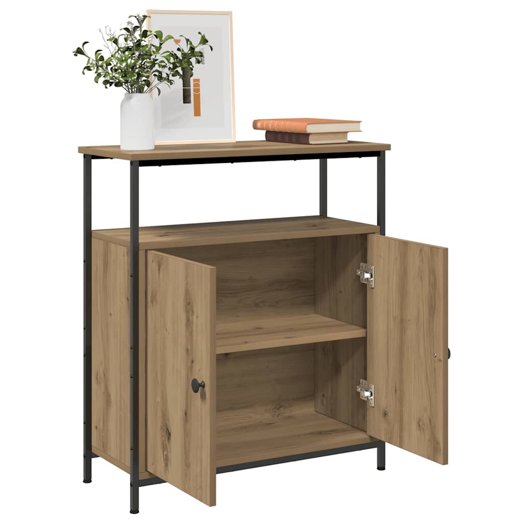 Buffet chêne artisanal 70x30x80 cm bois d'ingénierie - XIOS