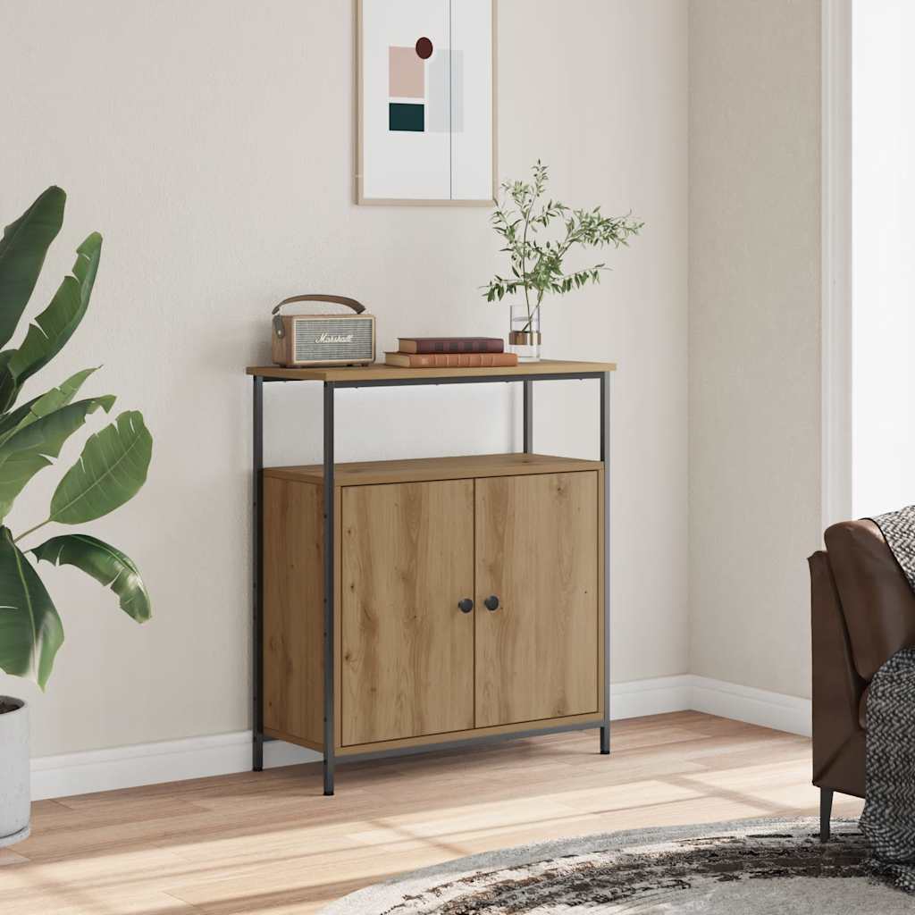 Buffet chêne artisanal 70x30x80 cm bois d'ingénierie - XIOS