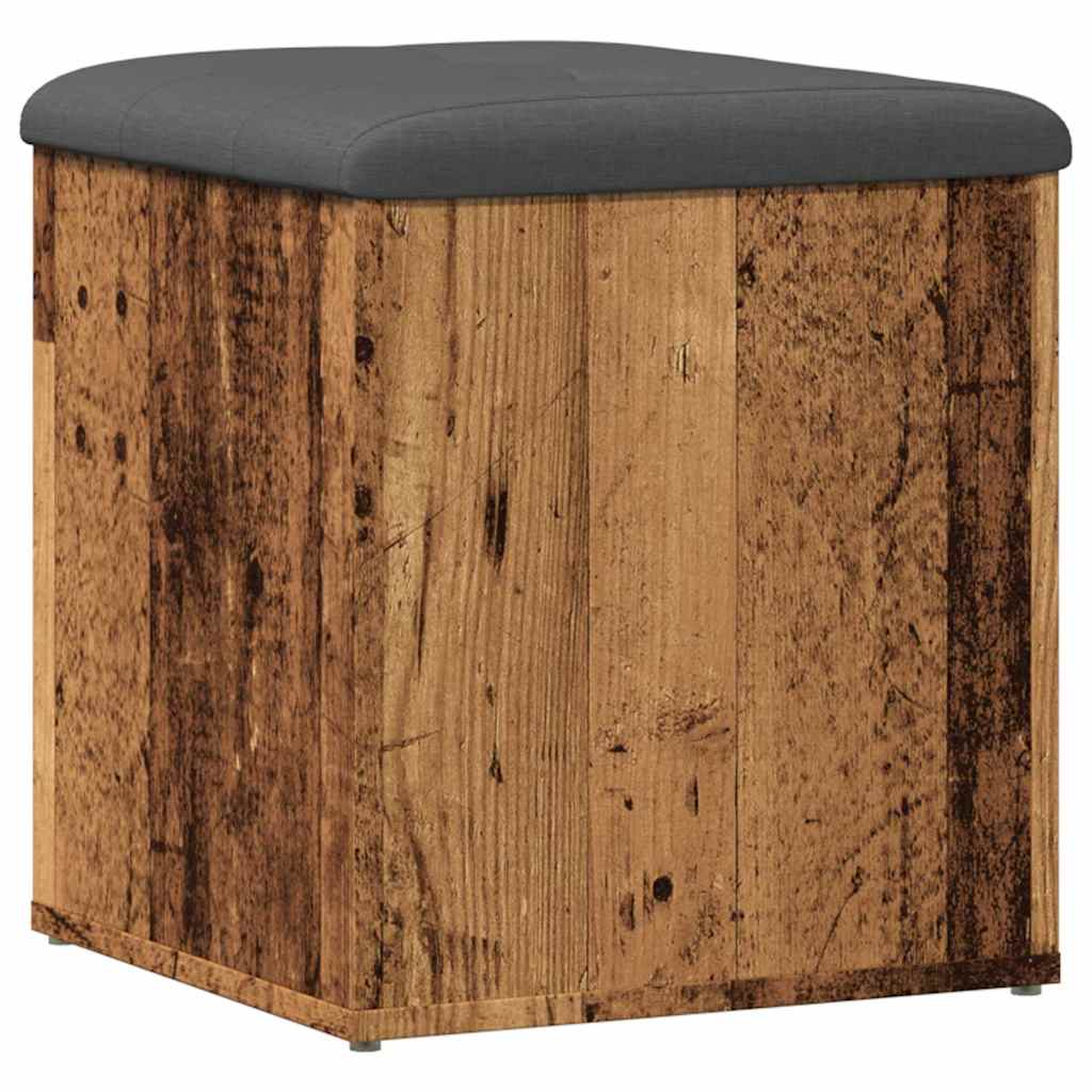 Banc de rangement vieux bois 42x42x45 cm bois d'ingénierie - XIOS