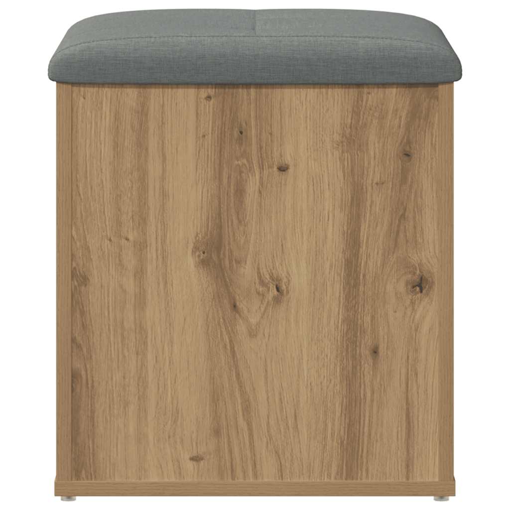 Banc de rangement chêne artisanal 42x42x45 cm bois d'ingénierie - XIOS