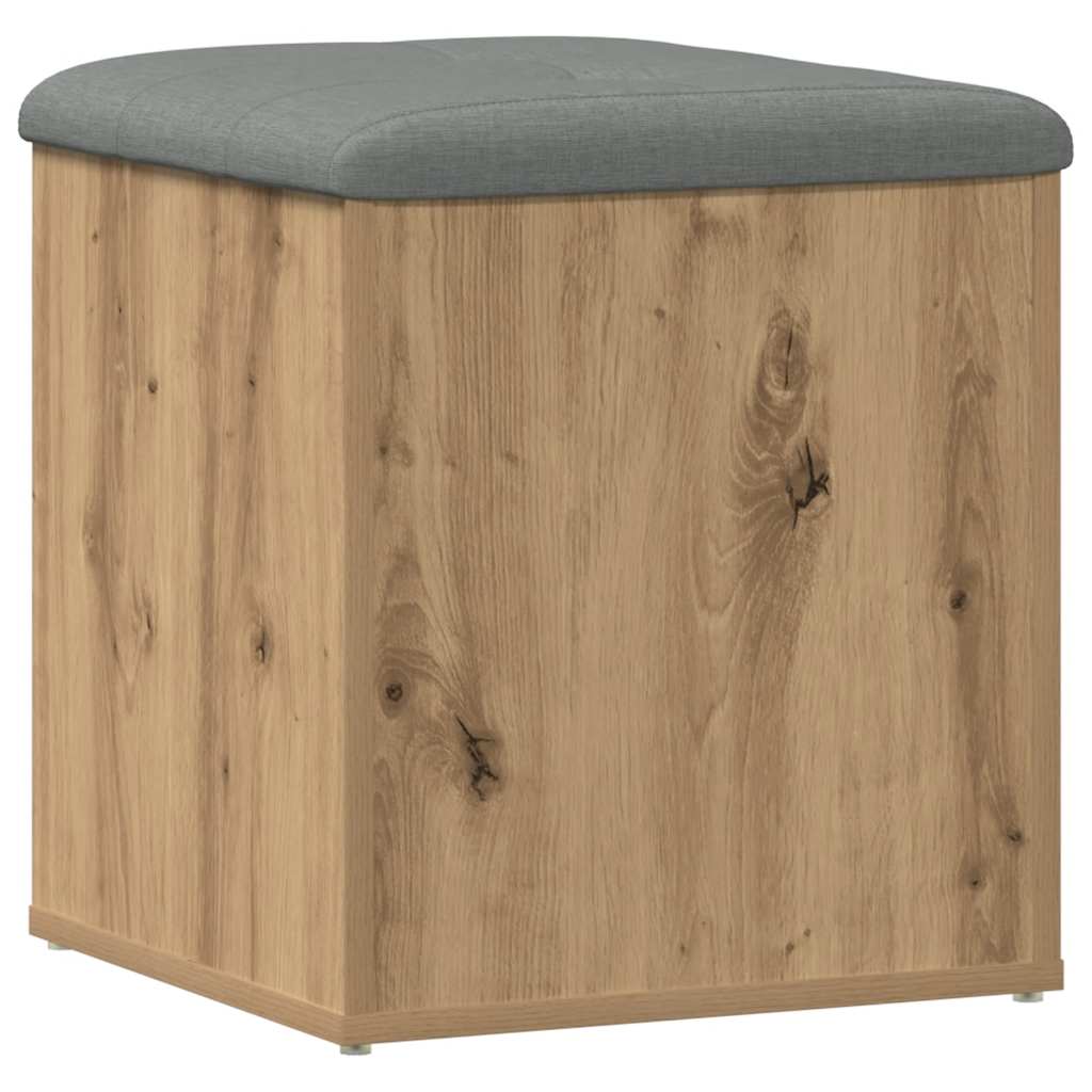 Banc de rangement chêne artisanal 42x42x45 cm bois d'ingénierie - XIOS