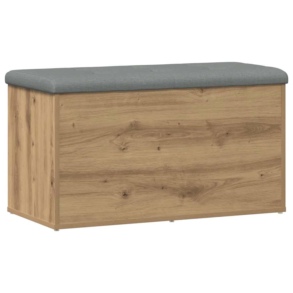 Banc de rangement chêne artisanal 82x42x45 cm bois d'ingénierie - XIOS