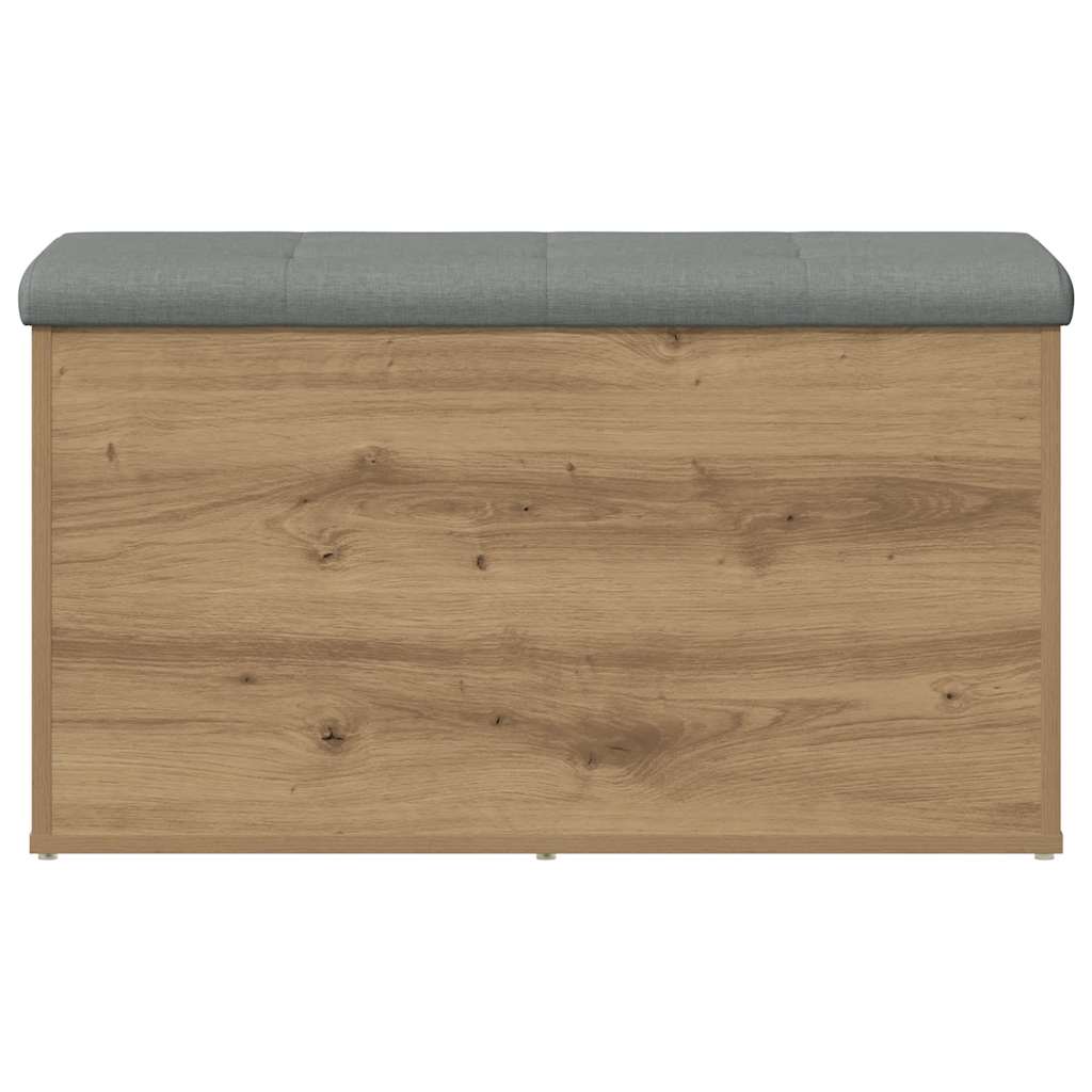 Banc de rangement chêne artisanal 82x42x45 cm bois d'ingénierie - XIOS