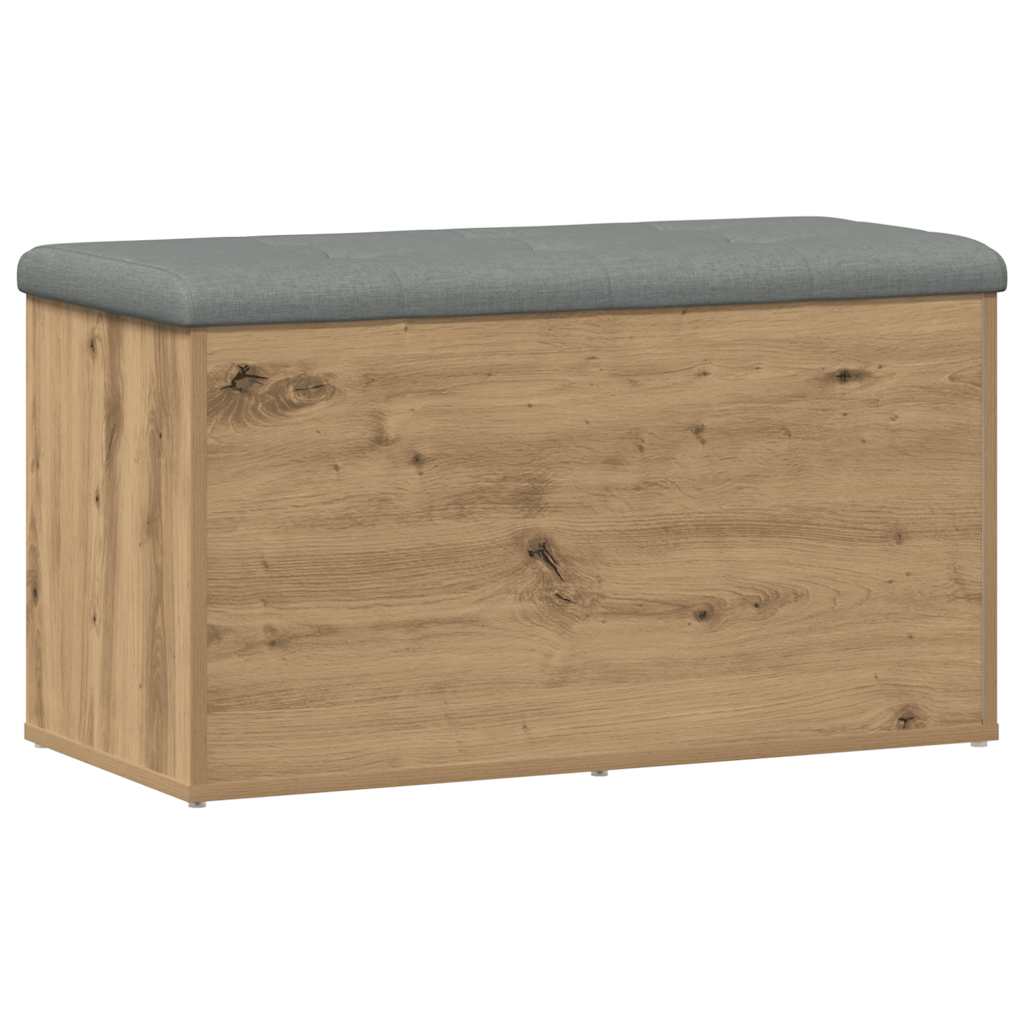 Banc de rangement chêne artisanal 82x42x45 cm bois d'ingénierie - XIOS