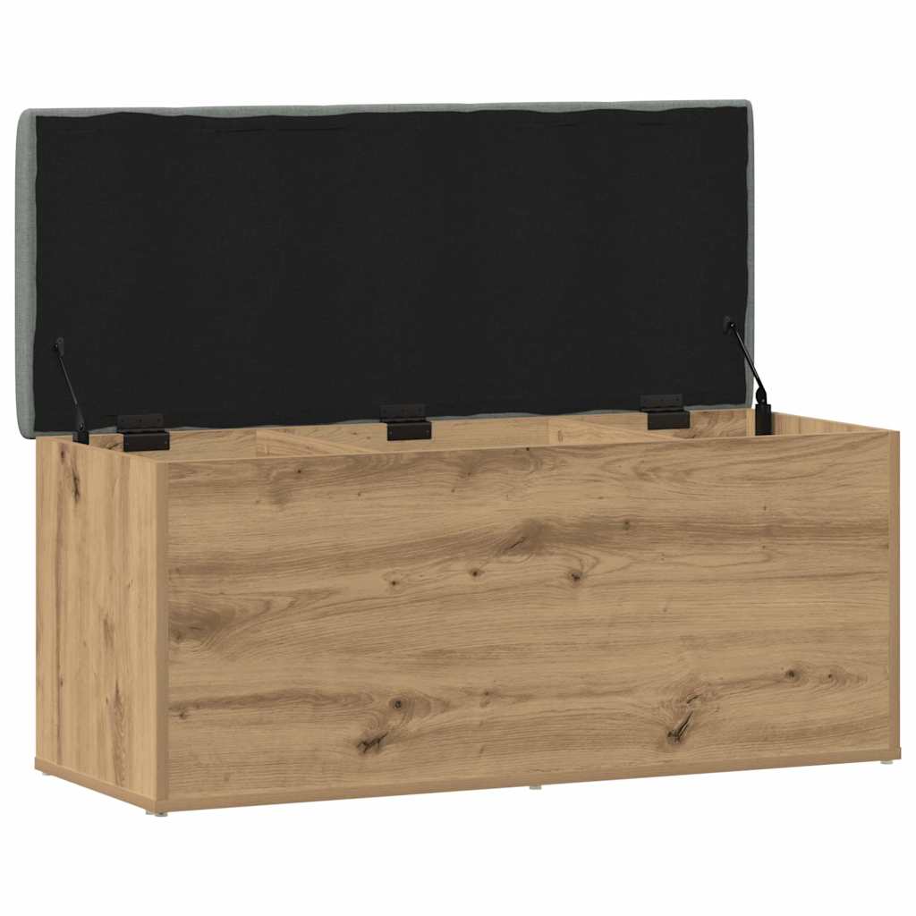 Banc de rangement chêne artisanal 102x42x45cm bois d'ingénierie - XIOS