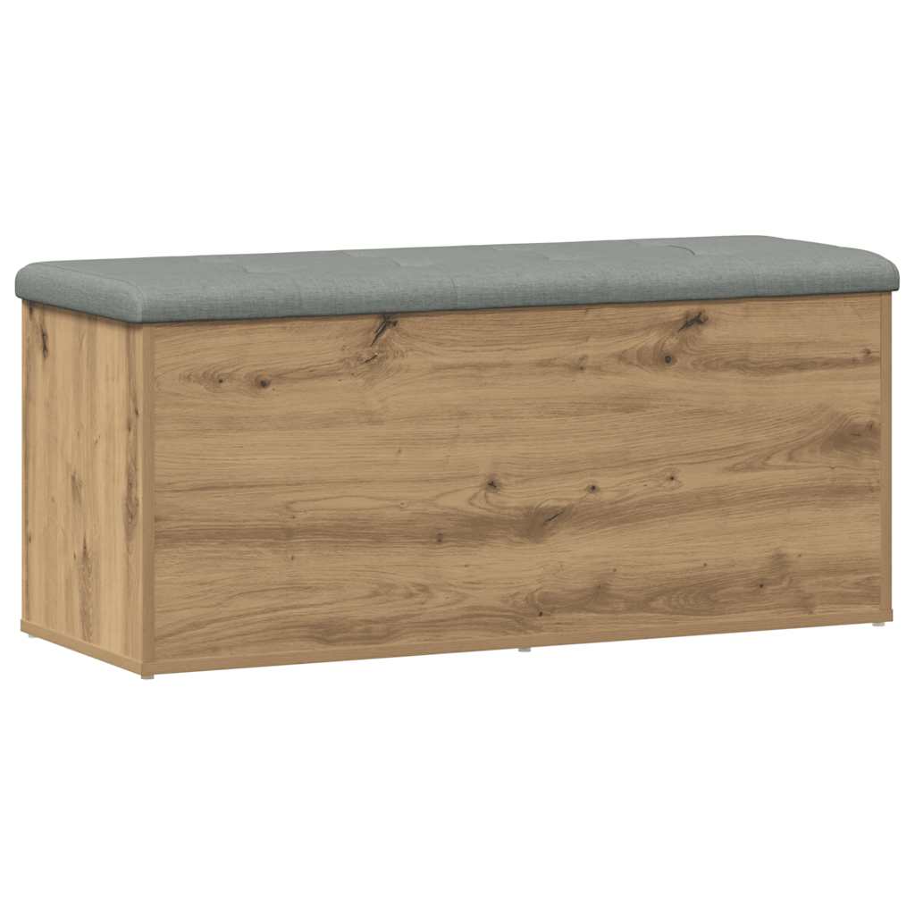 Banc de rangement chêne artisanal 102x42x45cm bois d'ingénierie - XIOS