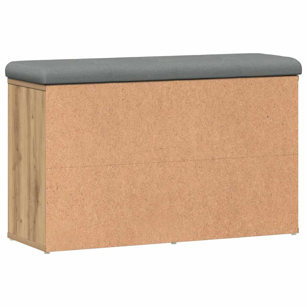 Banc à chaussures chêne artisanal 82x32x50 cm bois d'ingénierie - XIOS