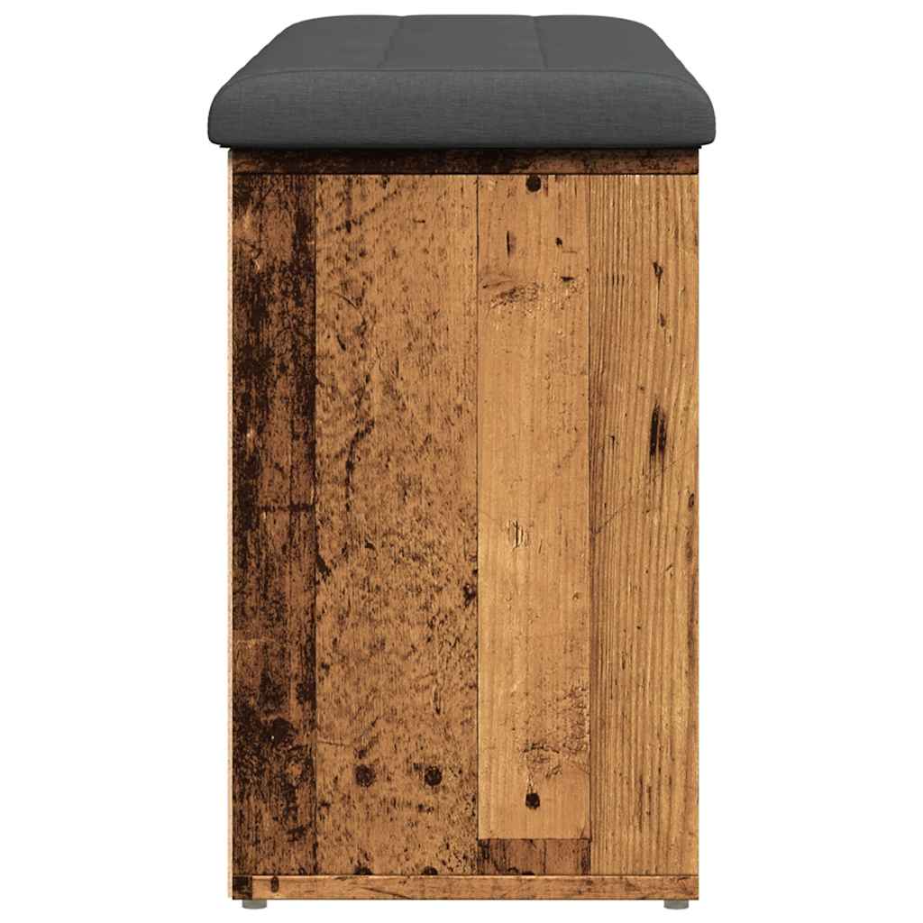 Banc à chaussures vieux bois 102x32x50 cm bois d'ingénierie - XIOS