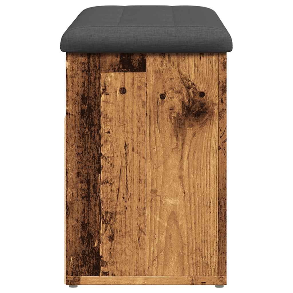 Banc à chaussures vieux bois 82x32x45,5 cm bois d'ingénierie - XIOS
