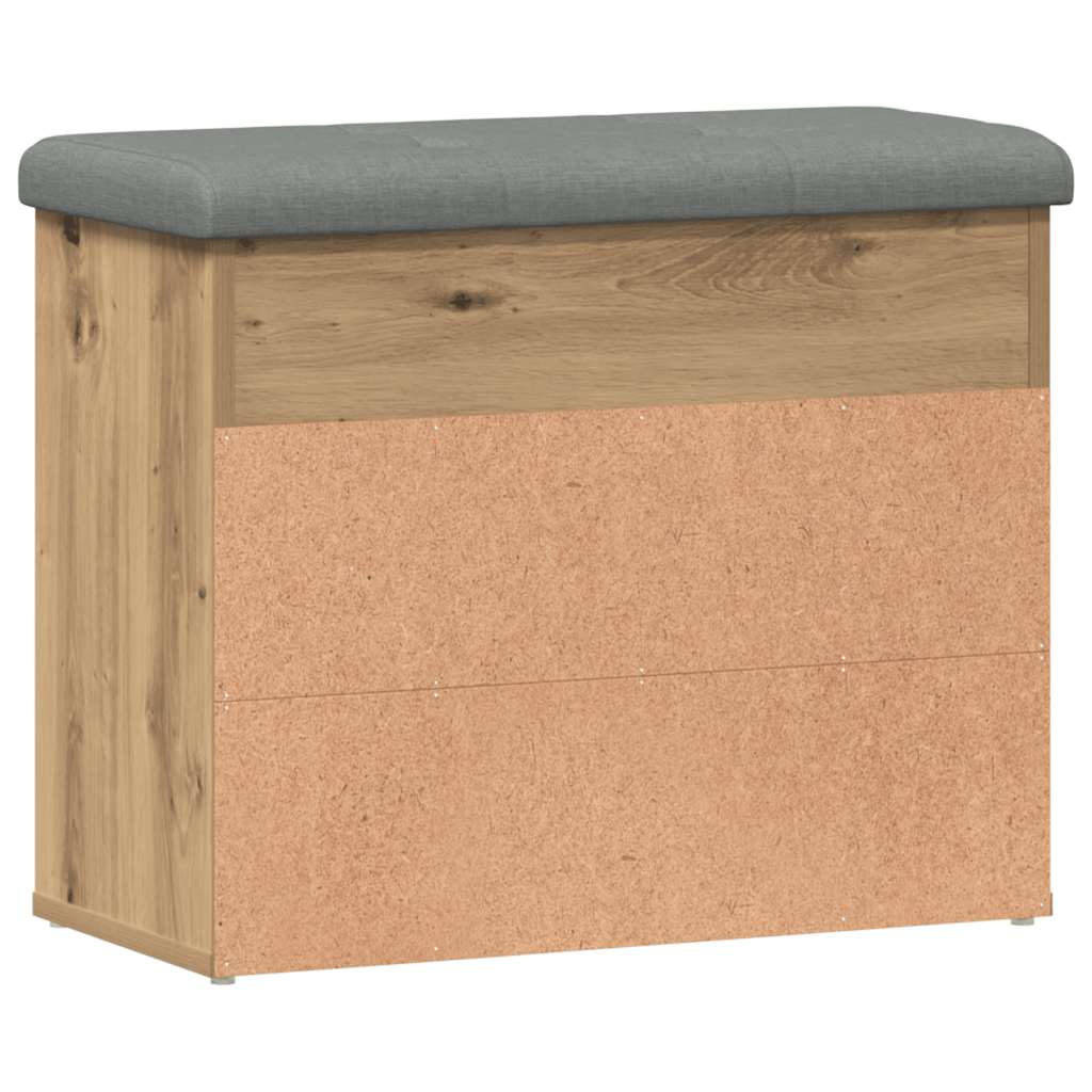 Banc à chaussures chêne artisanal 62x32x50 cm bois d'ingénierie - XIOS