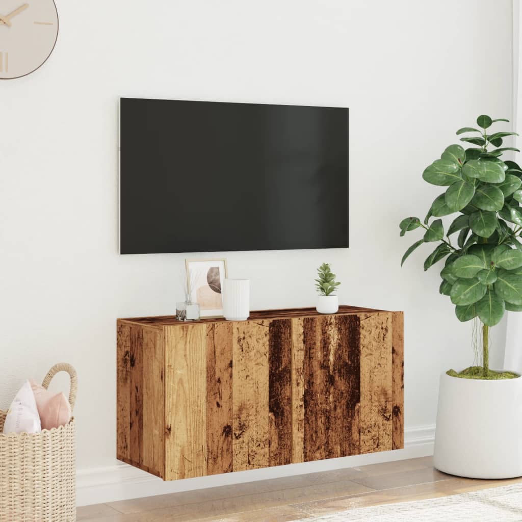 Meuble TV mural vieux bois 80x30x41 cm Meubles TV vidaXL