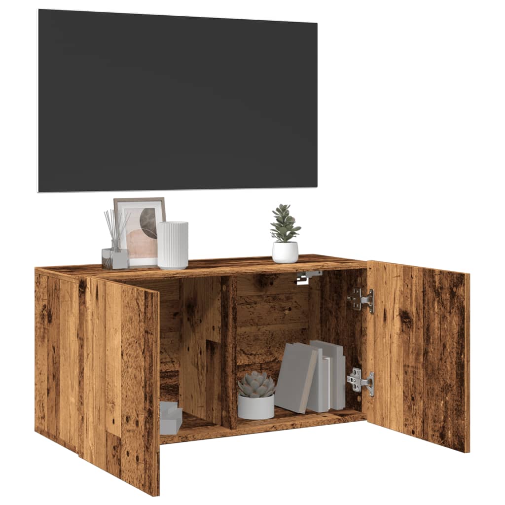 Meuble TV mural vieux bois 80x30x41 cm Meubles TV vidaXL
