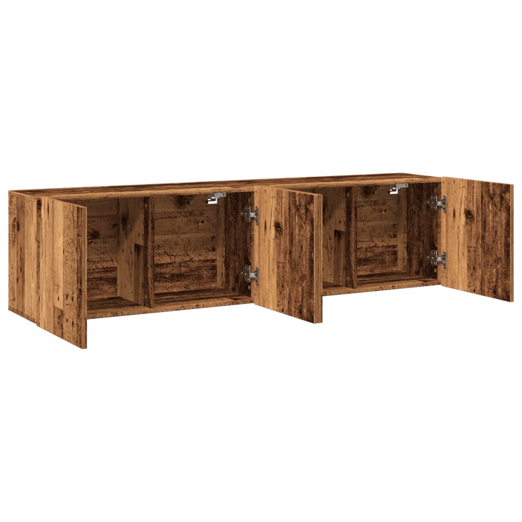 Meubles TV muraux 2 pcs vieux bois 80x30x41 cm - XIOS