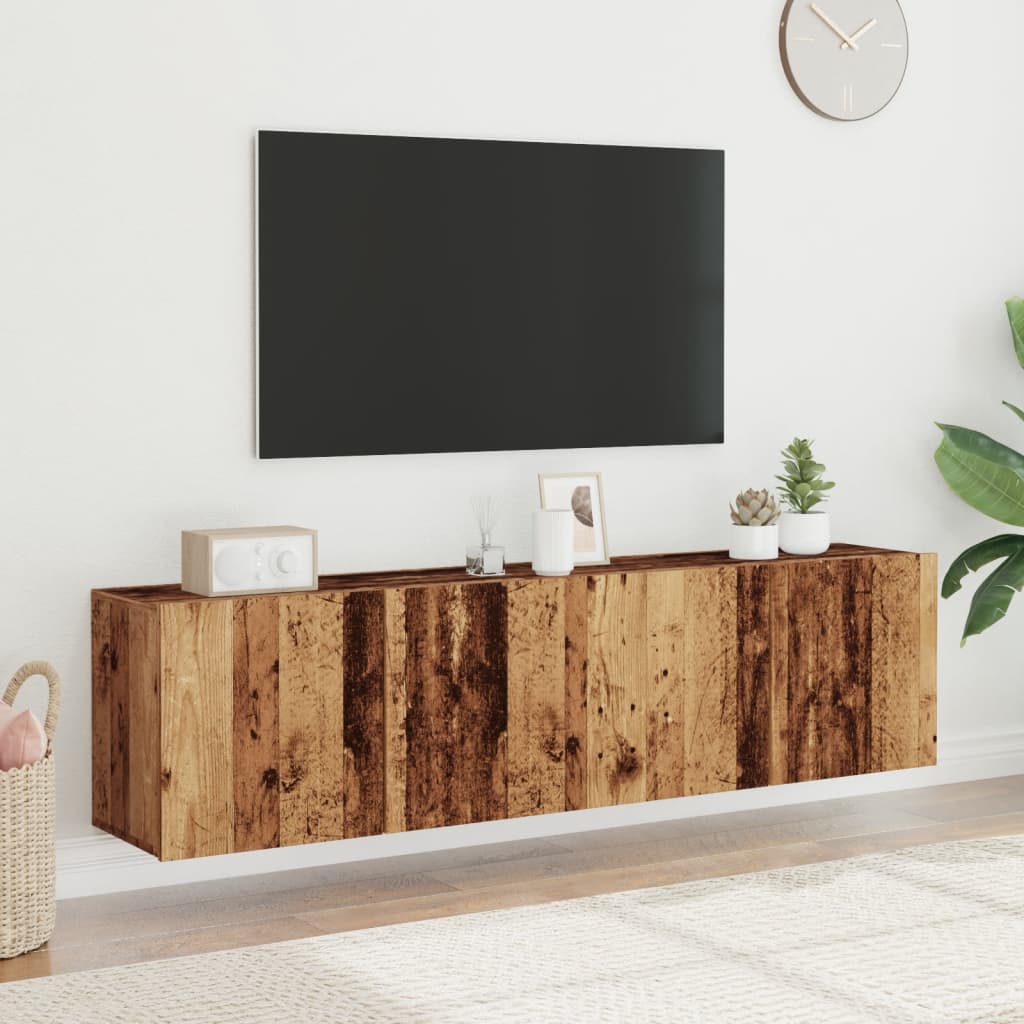 Meubles TV muraux 2 pcs vieux bois 80x30x41 cm - XIOS