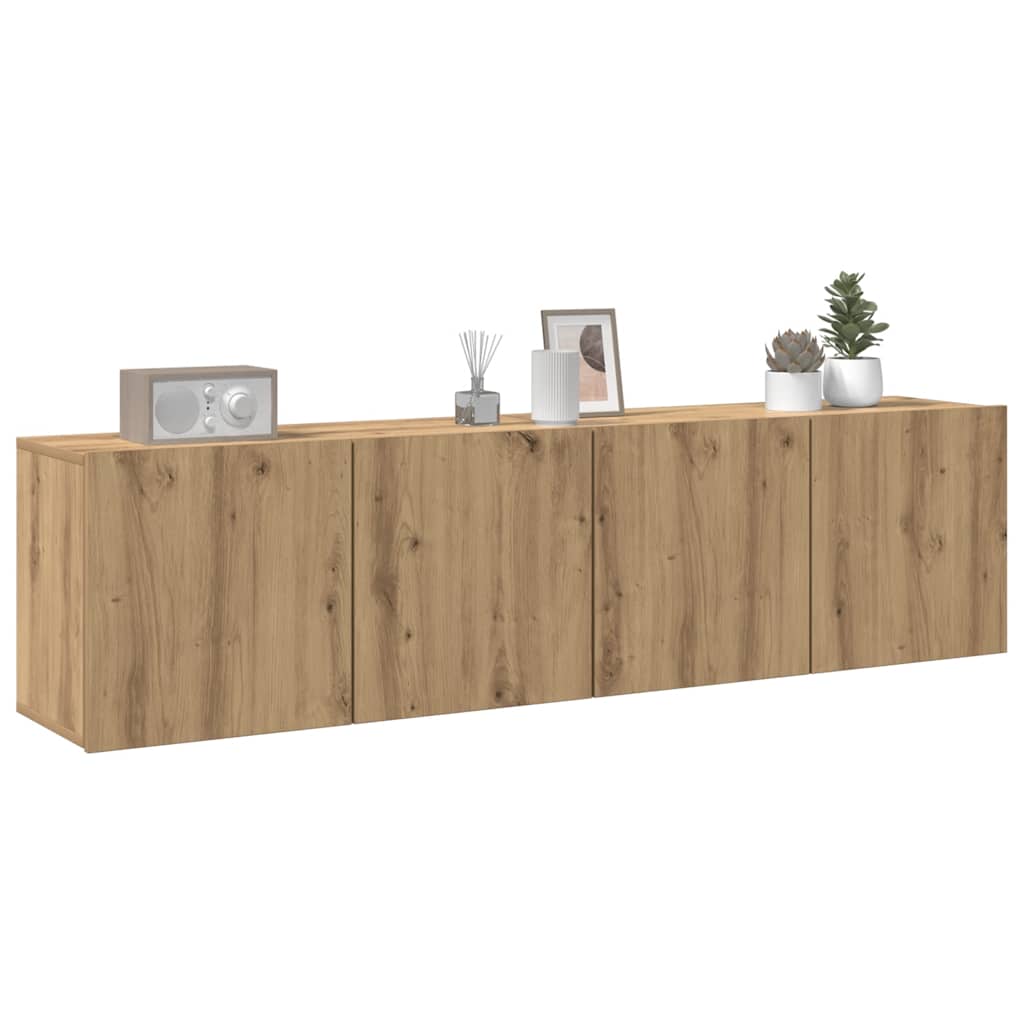 Meubles TV muraux 2 pcs chêne artisanal 80x30x41 cm - XIOS