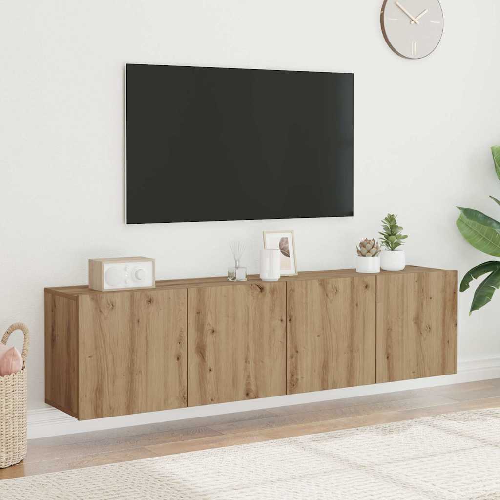 Meubles TV muraux 2 pcs chêne artisanal 80x30x41 cm - XIOS