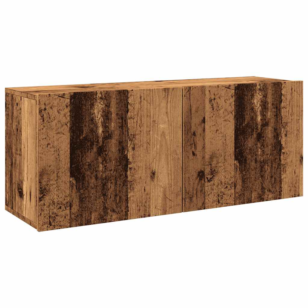 Meuble TV mural vieux bois 100x30x41 cm - XIOS