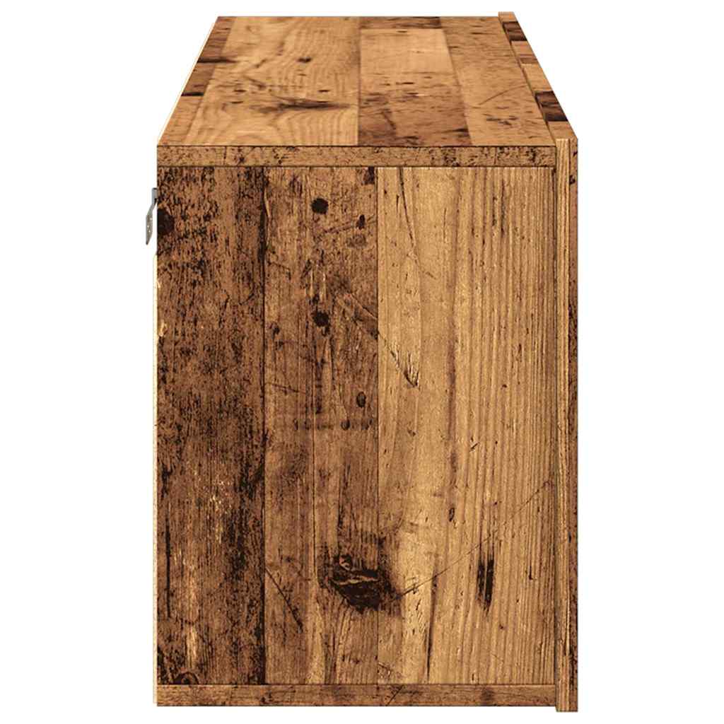 Meuble TV mural vieux bois 100x30x41 cm - XIOS
