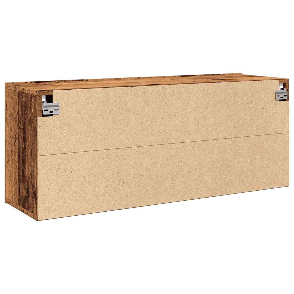 Meuble TV mural vieux bois 100x30x41 cm - XIOS