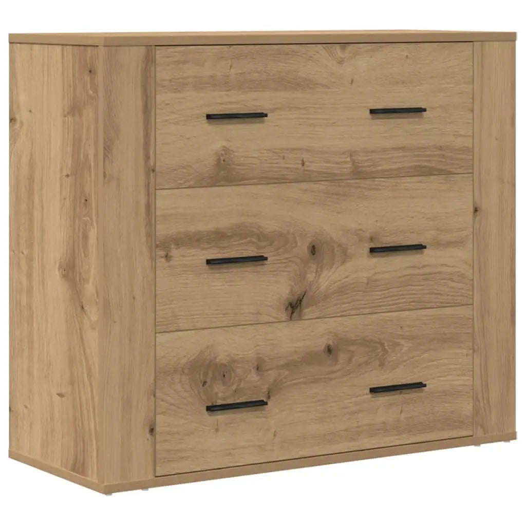 Buffet chêne artisanal 80x33x70 cm bois d’ingénierie - XIOS