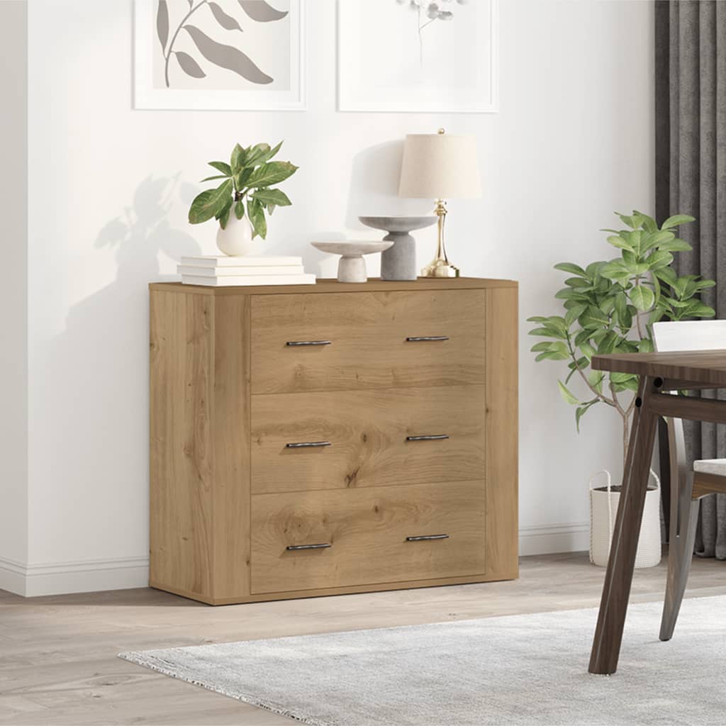 Buffet chêne artisanal 80x33x70 cm bois d'ingénierie - XIOS