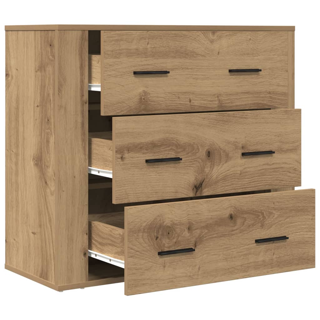 Buffet chêne artisanal 80x33x70 cm bois d'ingénierie - XIOS
