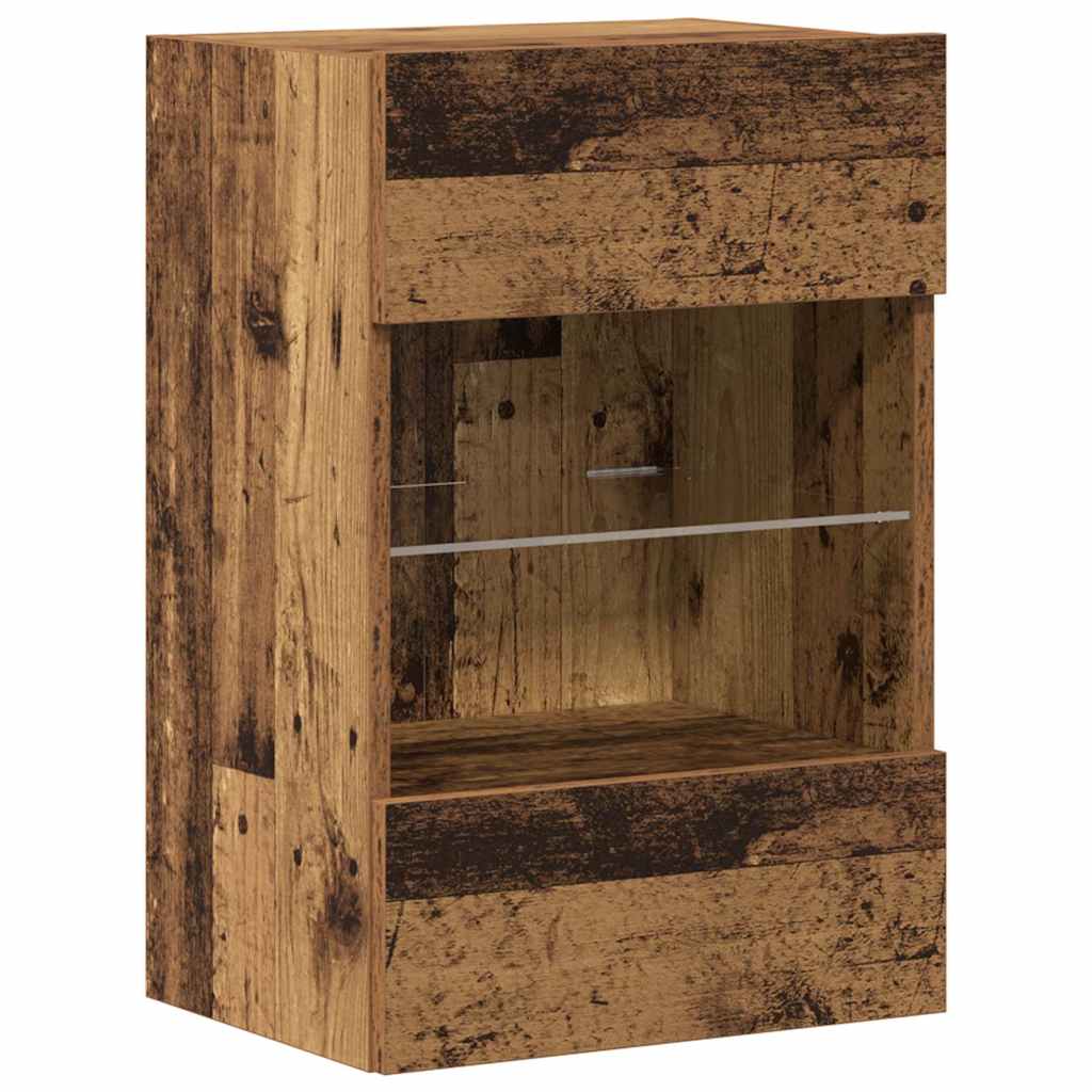Meubles muraux avec lumières LED pour TV 2 pcs vieux bois 40x30x60,5cm - XIOS