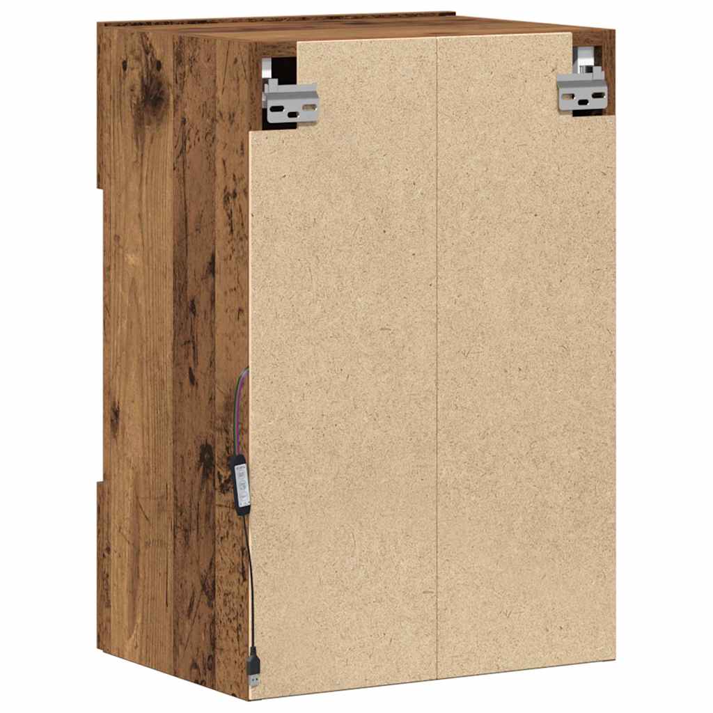 Meubles muraux avec lumières LED pour TV 2 pcs vieux bois 40x30x60,5cm - XIOS