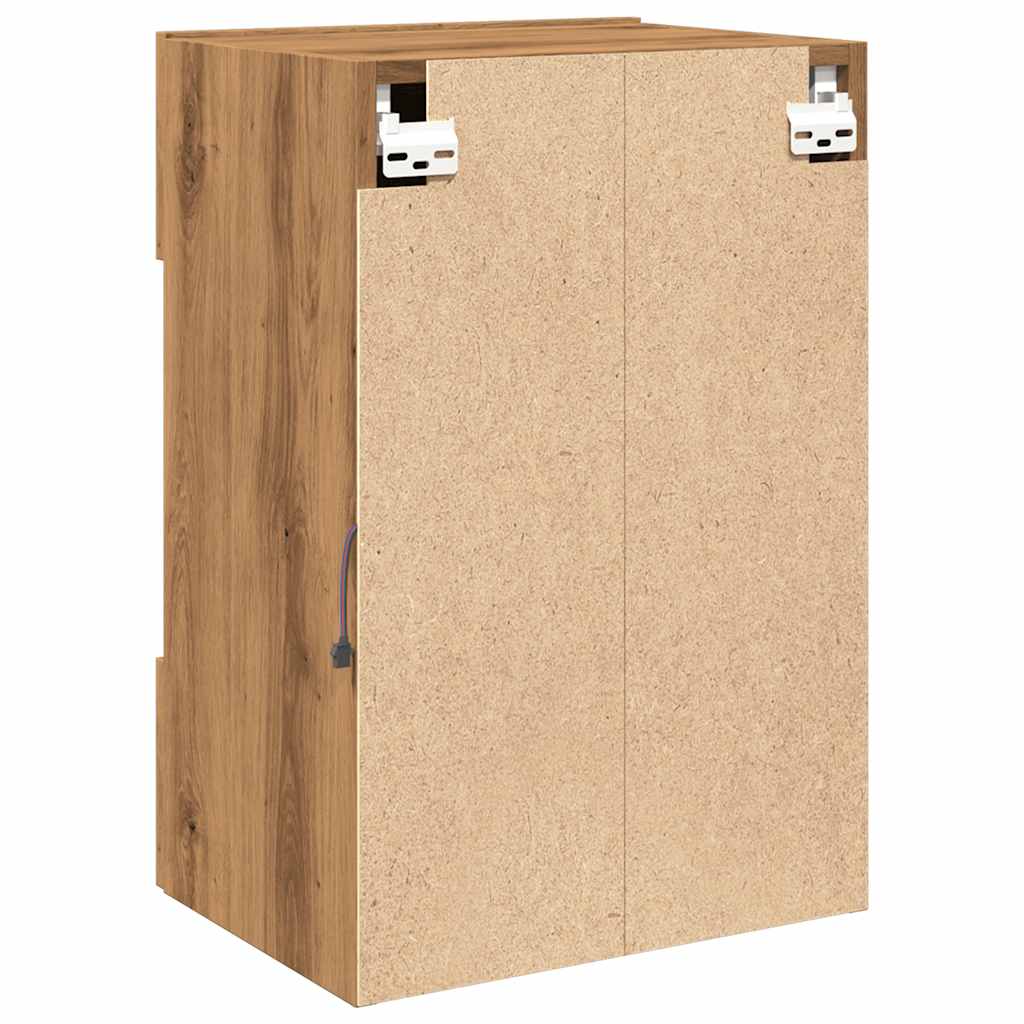 Meubles TV muraux avec lumières LED 2 pcs chêne artisanal Meubles TV vidaXL   
