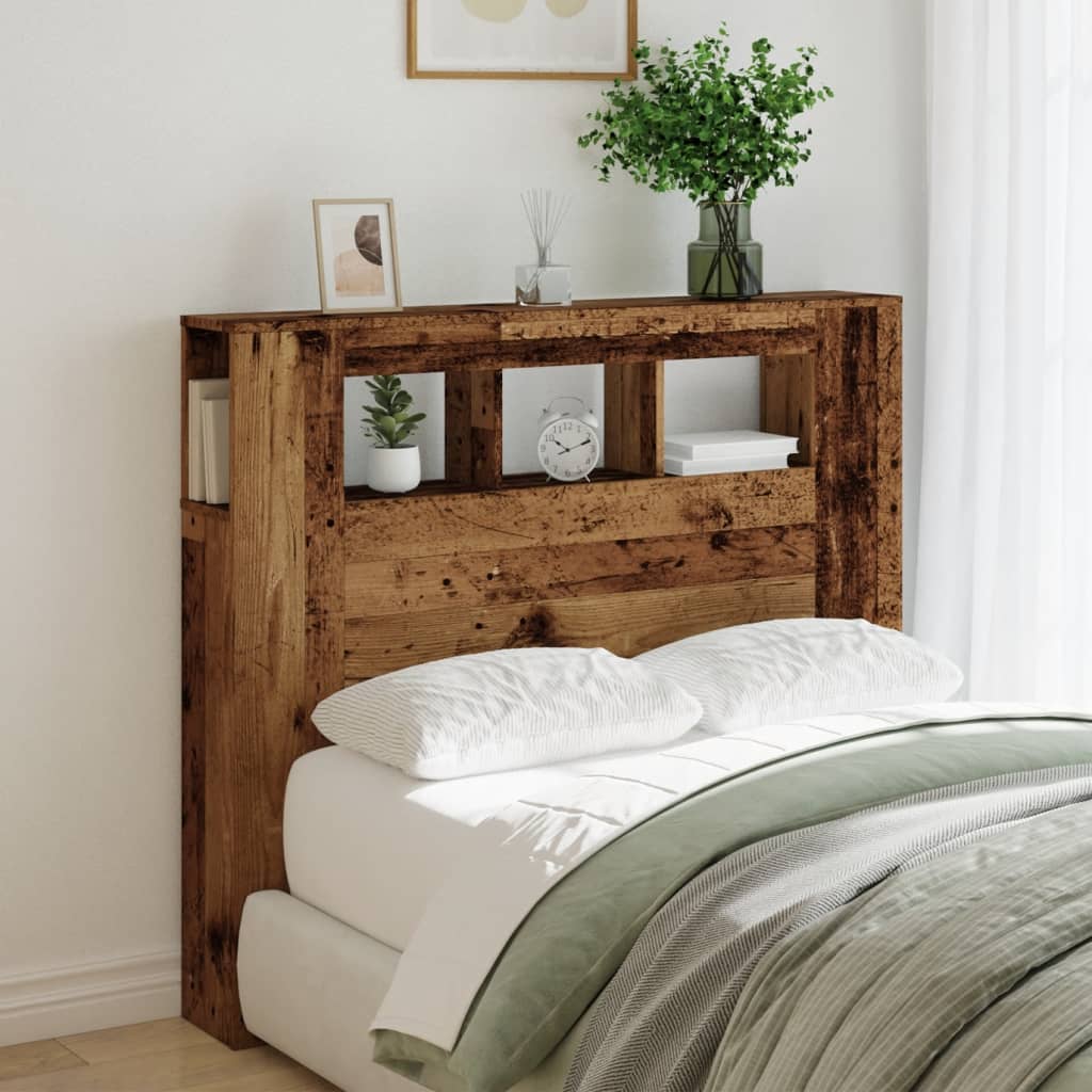 Tête de lit à LED vieux bois 120x18,5x103,5cm bois d'ingénierie - XIOS