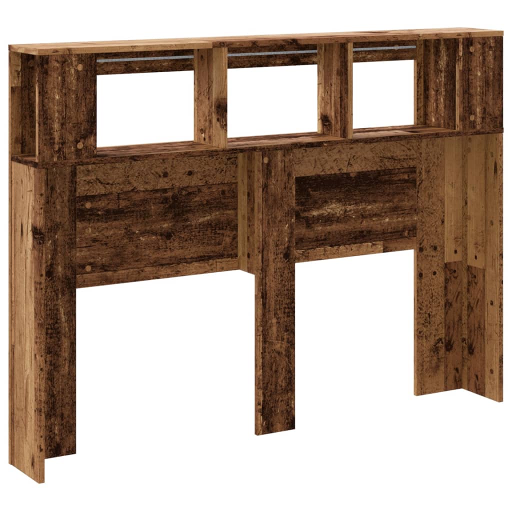 Tête de lit à LED vieux bois 140x18,5x103,5cm bois d'ingénierie - XIOS
