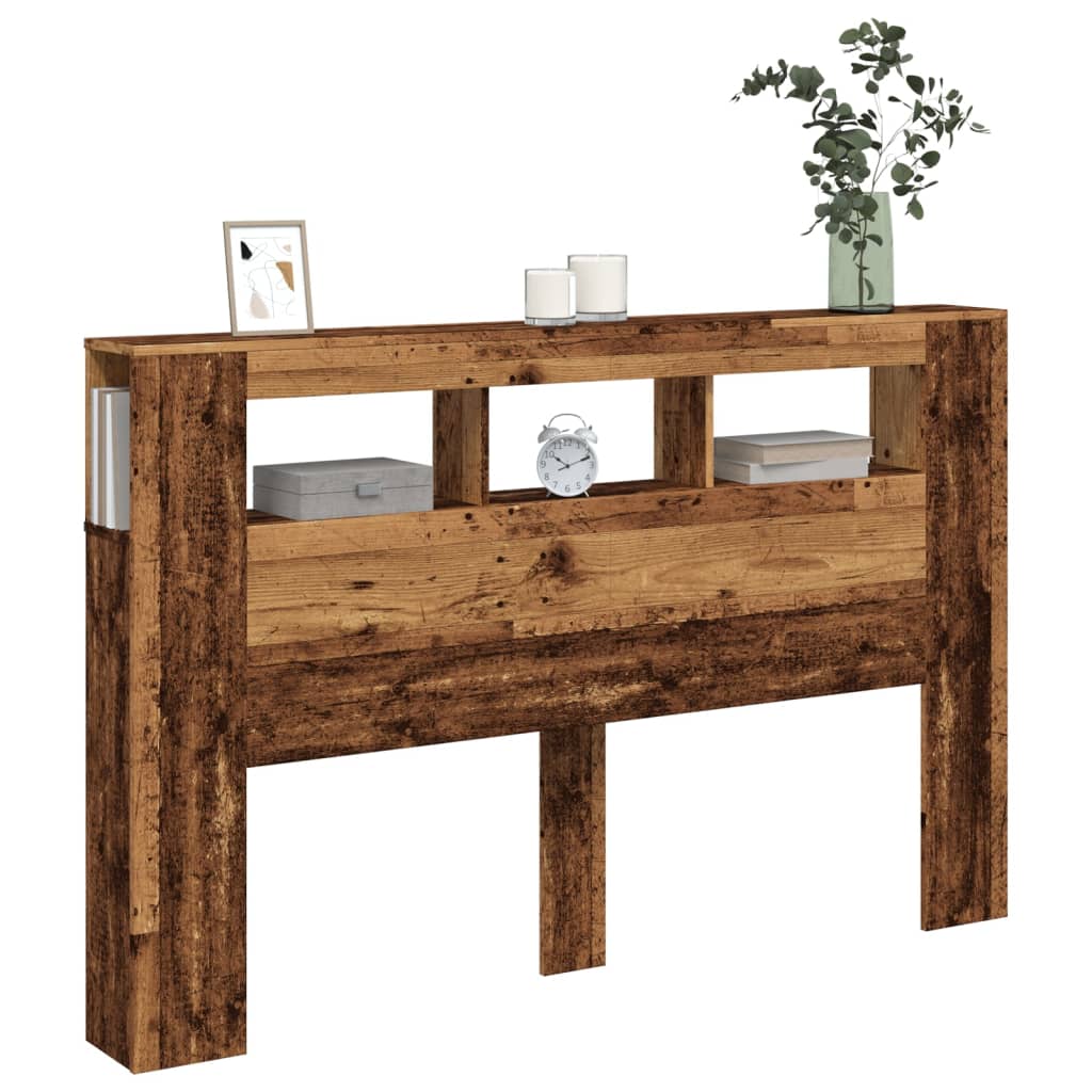 Tête de lit à LED vieux bois 160x18,5x103,5cm bois d'ingénierie - XIOS