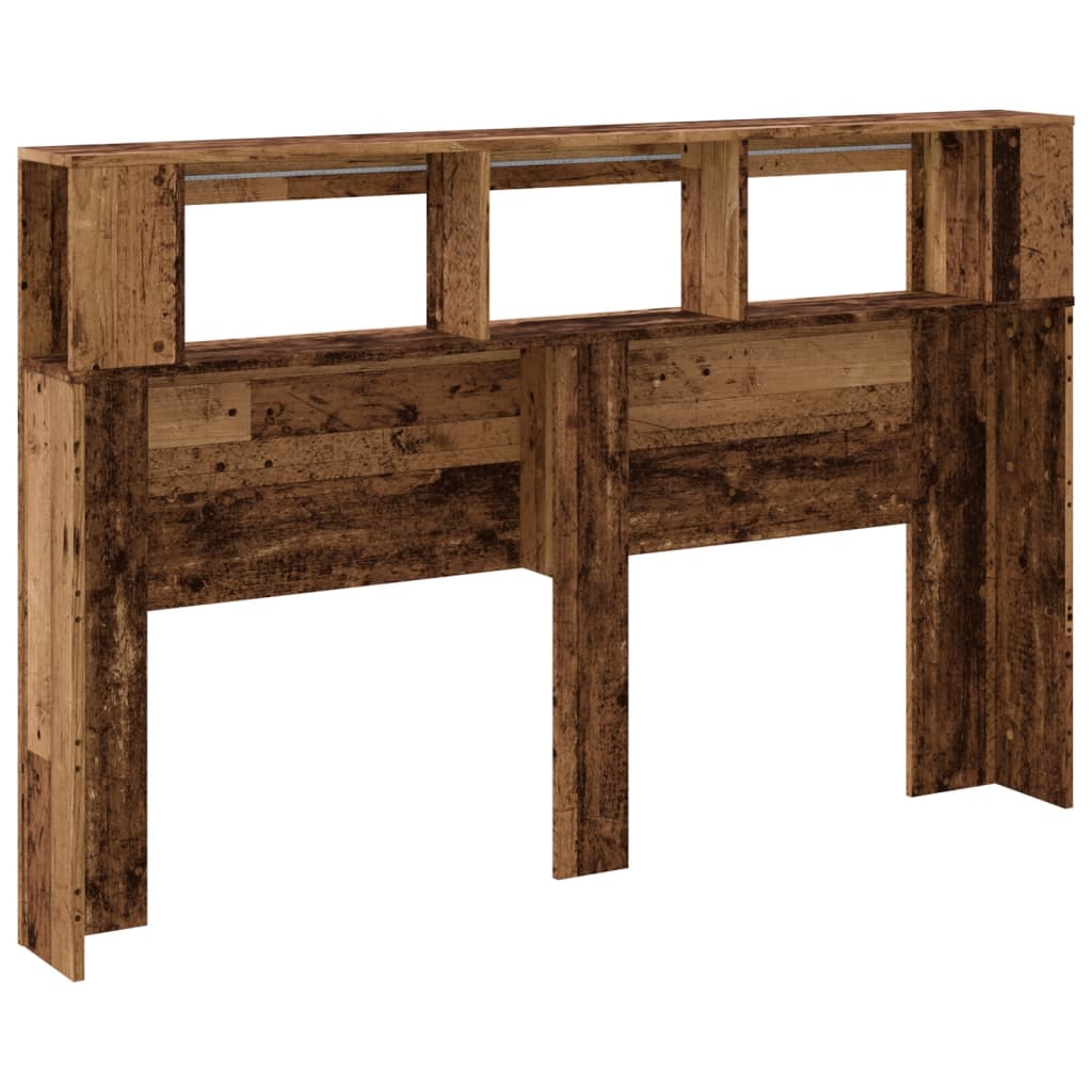 Tête de lit à LED vieux bois 160x18,5x103,5cm bois d'ingénierie - XIOS
