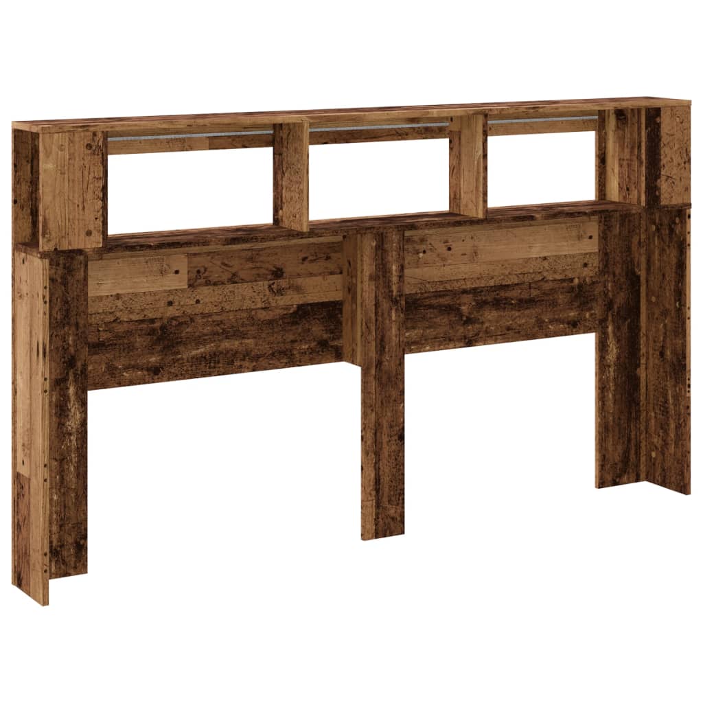 Tête de lit à LED vieux bois 180x18,5x103,5cm bois d'ingénierie - XIOS