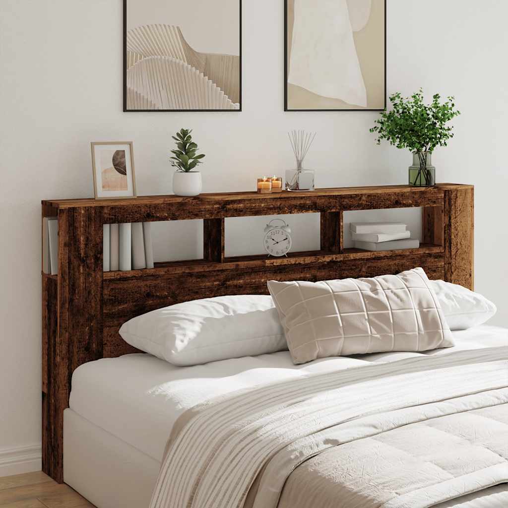 Tête de lit à LED vieux bois 200x18,5x103,5cm bois d'ingénierie - XIOS